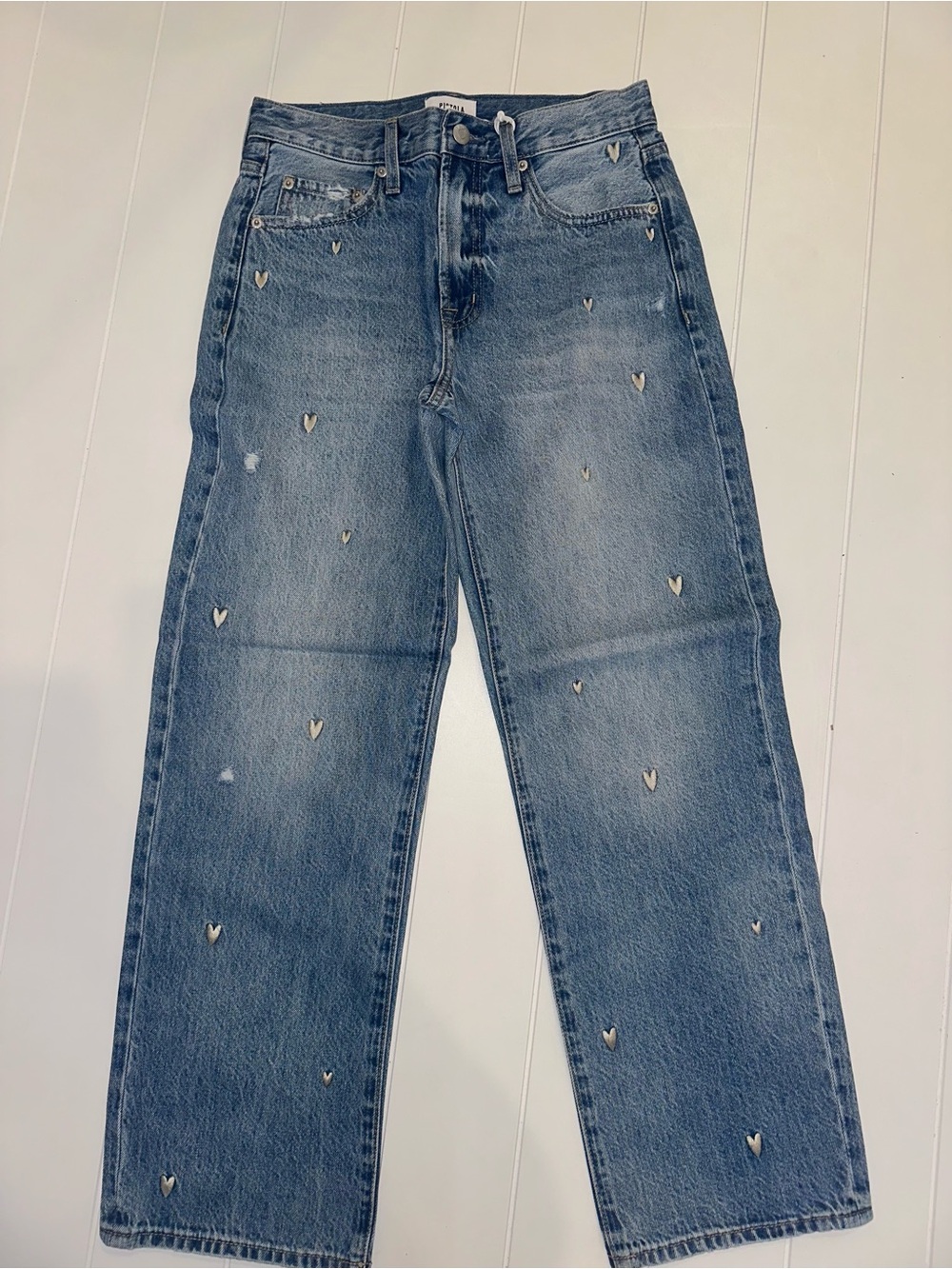 NEW Pistola Lexi Mid Rise Bowed Straight Jean- Confetti Vintage Sz 26 - Picture 4 of 10